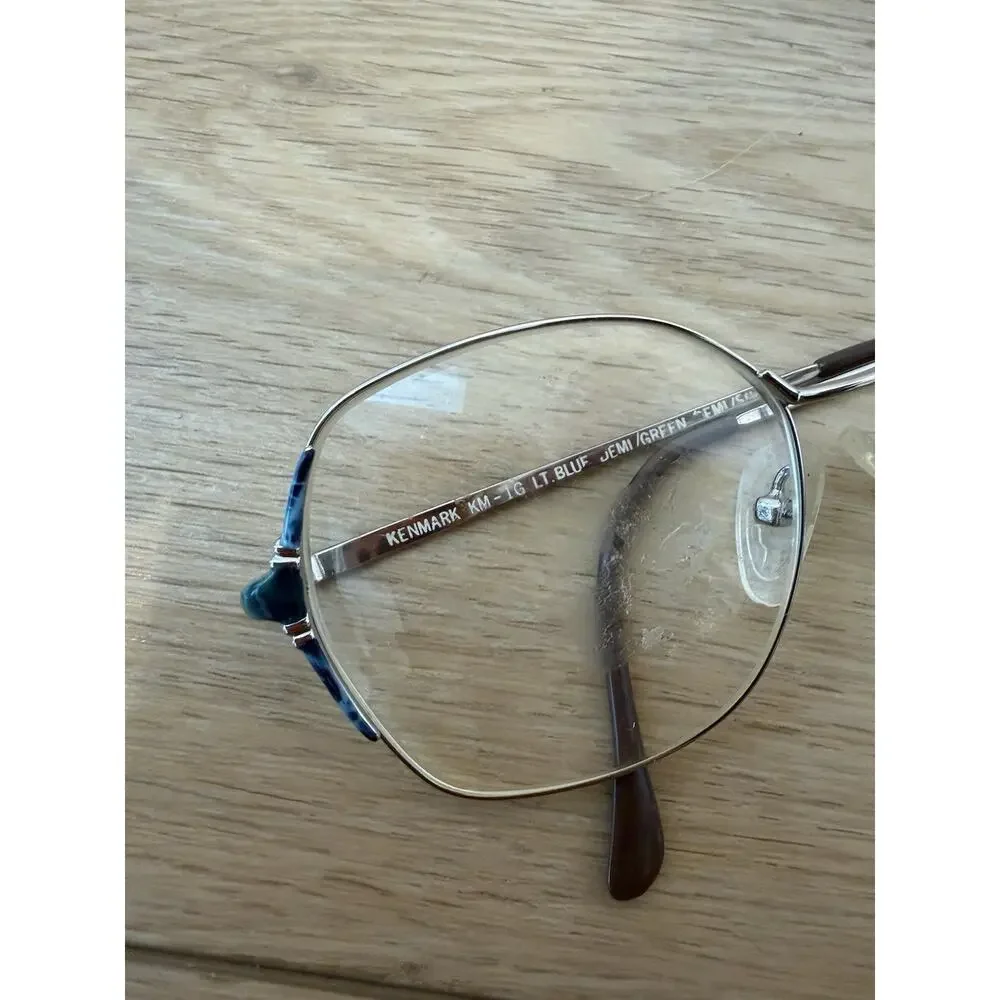 Kenmark Eyeglasses Frame KM-1G LT BLUE 53-16 Vintage